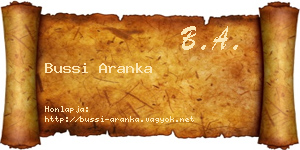 Bussi Aranka névjegykártya